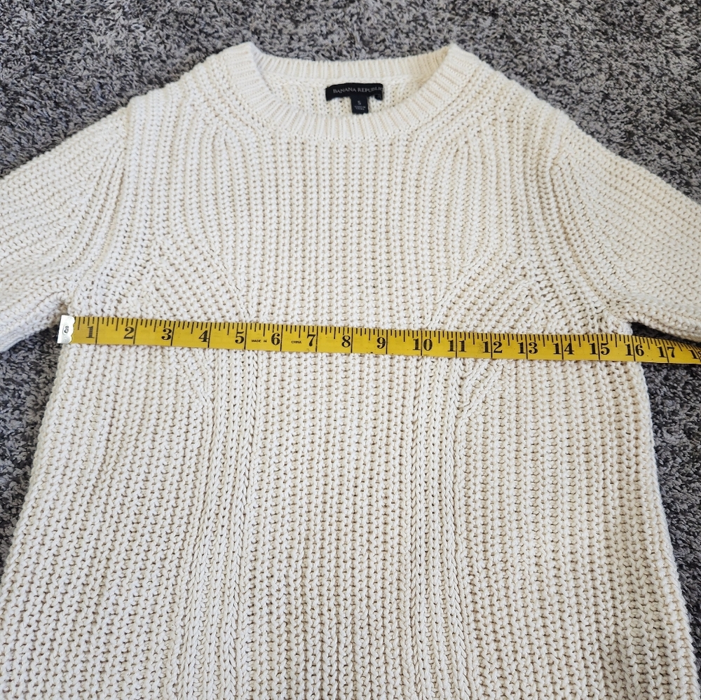 Banana Republic Cream Knit Top Size S - Picture 8 of 9